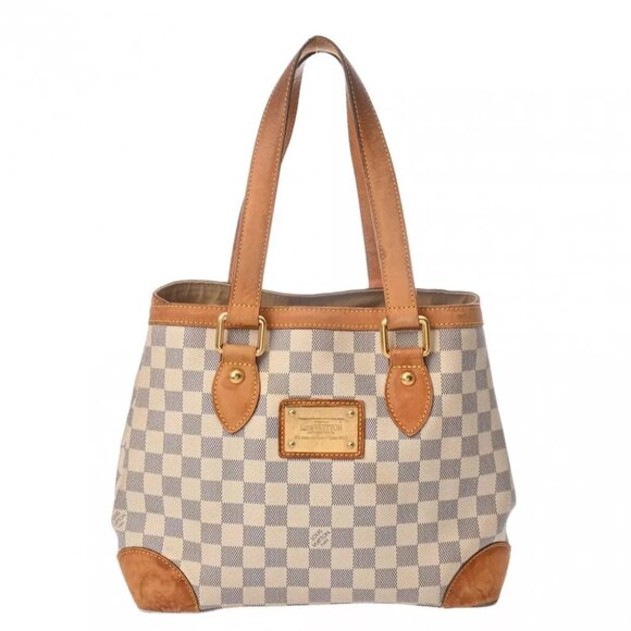 LOUIS VUITTON Damier Azur Hampstead PM Tote Bag White/Blanc - Picture 1 of 12